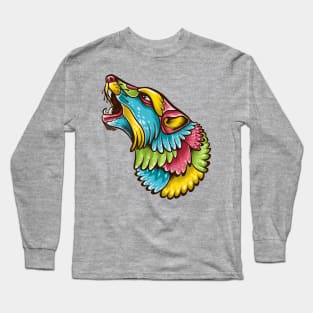 abstract wolf head illustration Long Sleeve T-Shirt